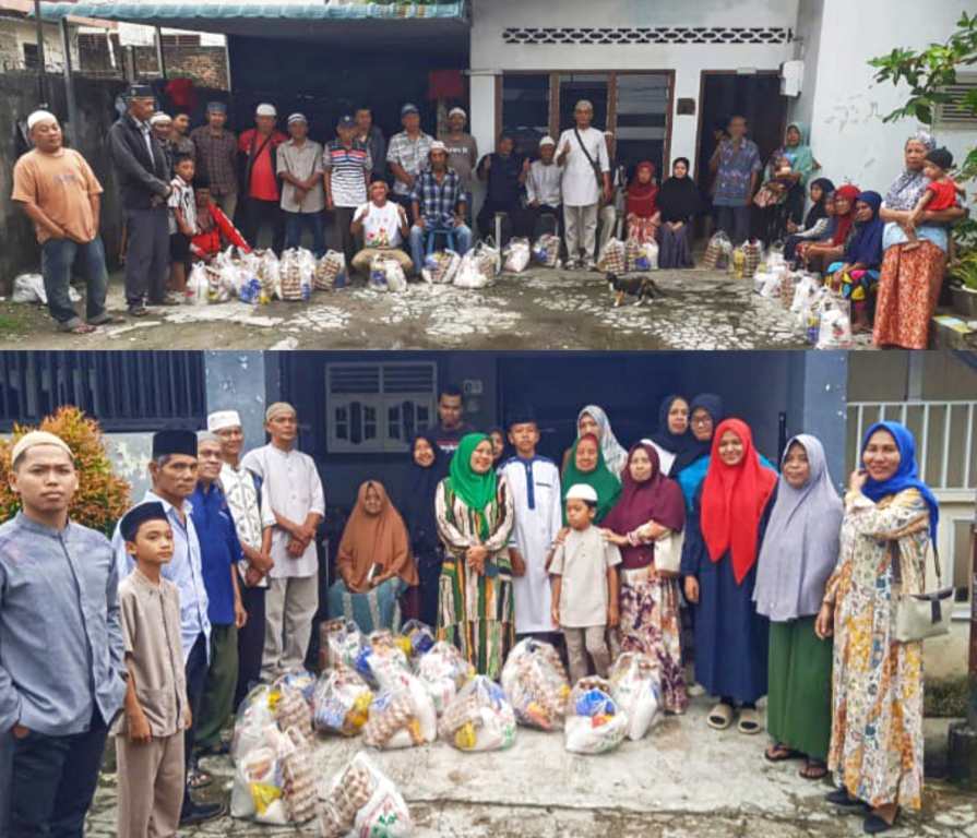 Tokoh Masyarakat yang juga dikenal Pemerhati Sosial, M. Arif Tanjung saat menggelar kegiatan bakti sosial berbagi sembako di bulan suci Ramadhan 1446 H, Jumat (17/3/2025).